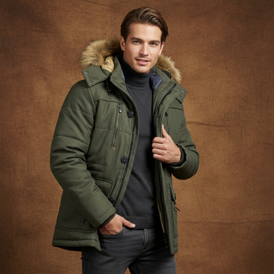 Freja Andersen | Herre varm vinter Parka jakke med Fleece Lining