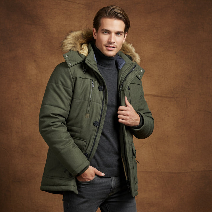 Freja Andersen | Herre varm vinter Parka jakke med Fleece Lining