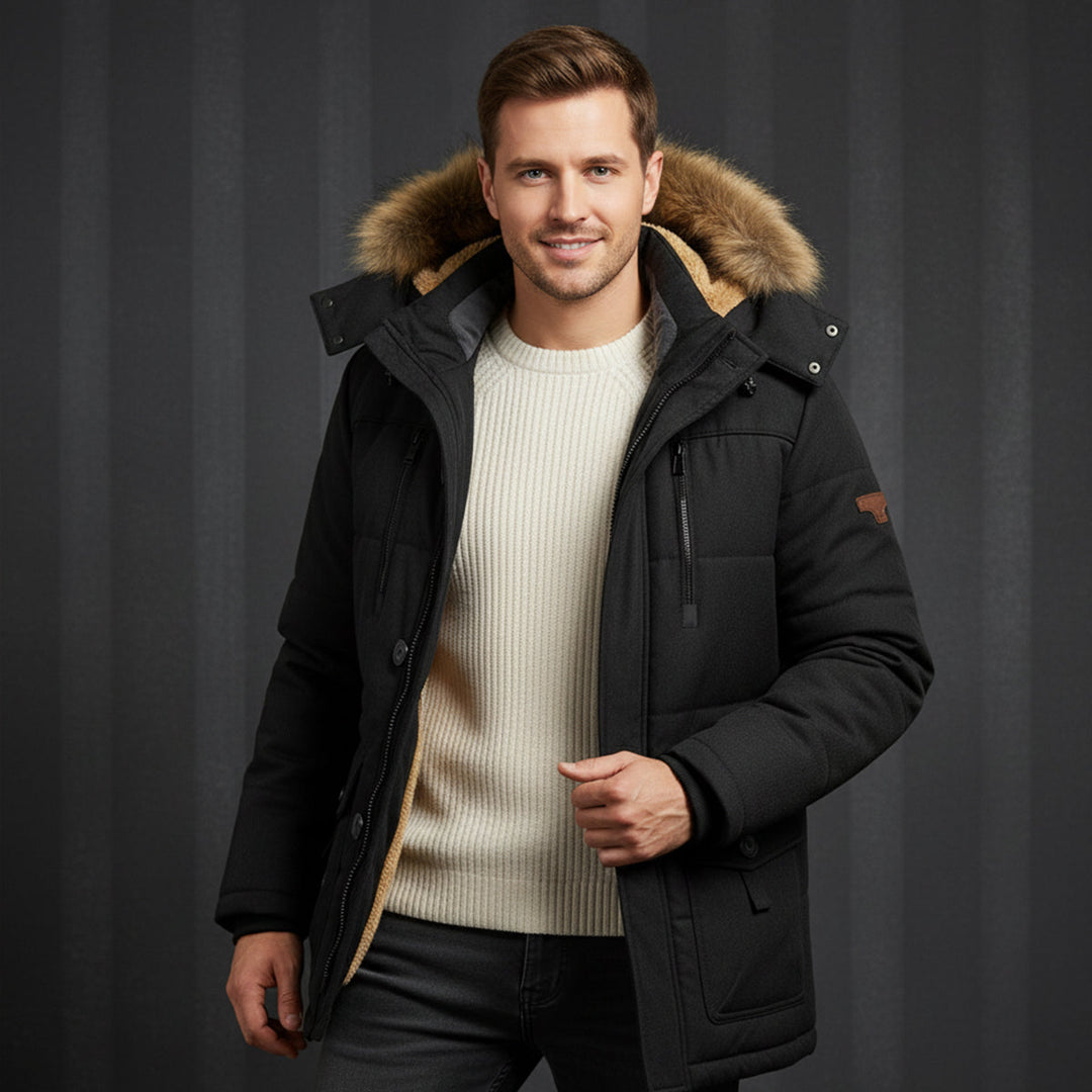 Freja Andersen | Herre varm vinter Parka jakke med Fleece Lining