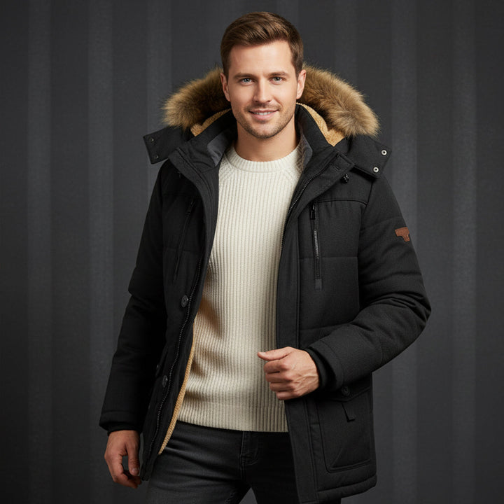 Freja Andersen | Herre varm vinter Parka jakke med Fleece Lining