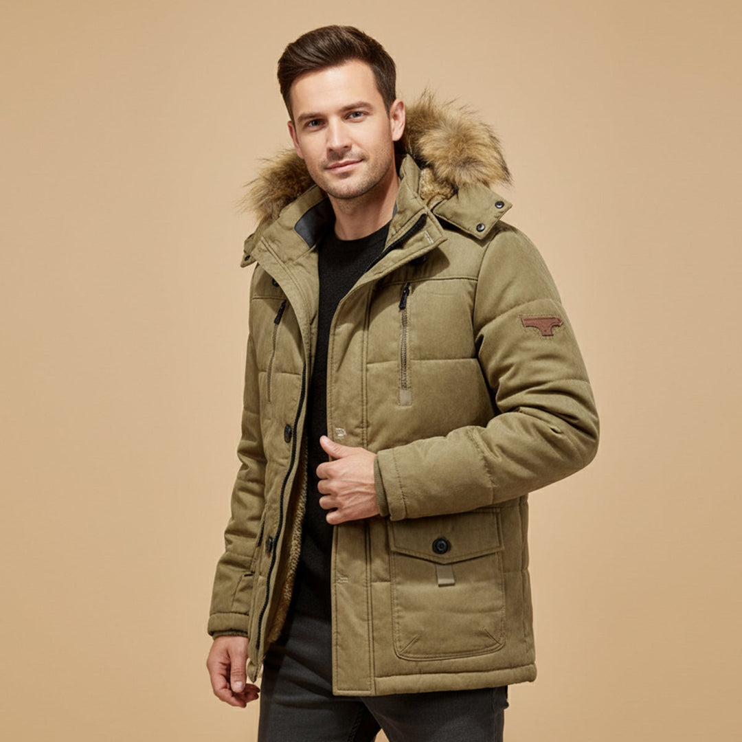Freja Andersen | Herre varm vinter Parka jakke med Fleece Lining