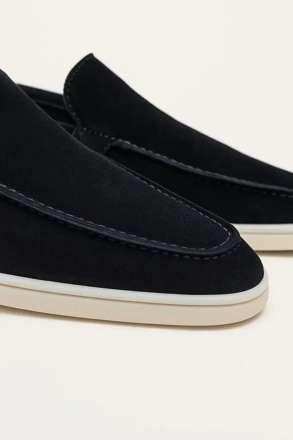klassisk Suède Loafer marineblå