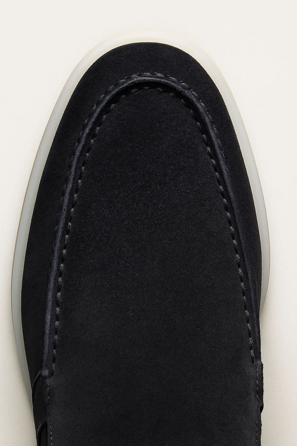 klassisk Suède Loafer marineblå
