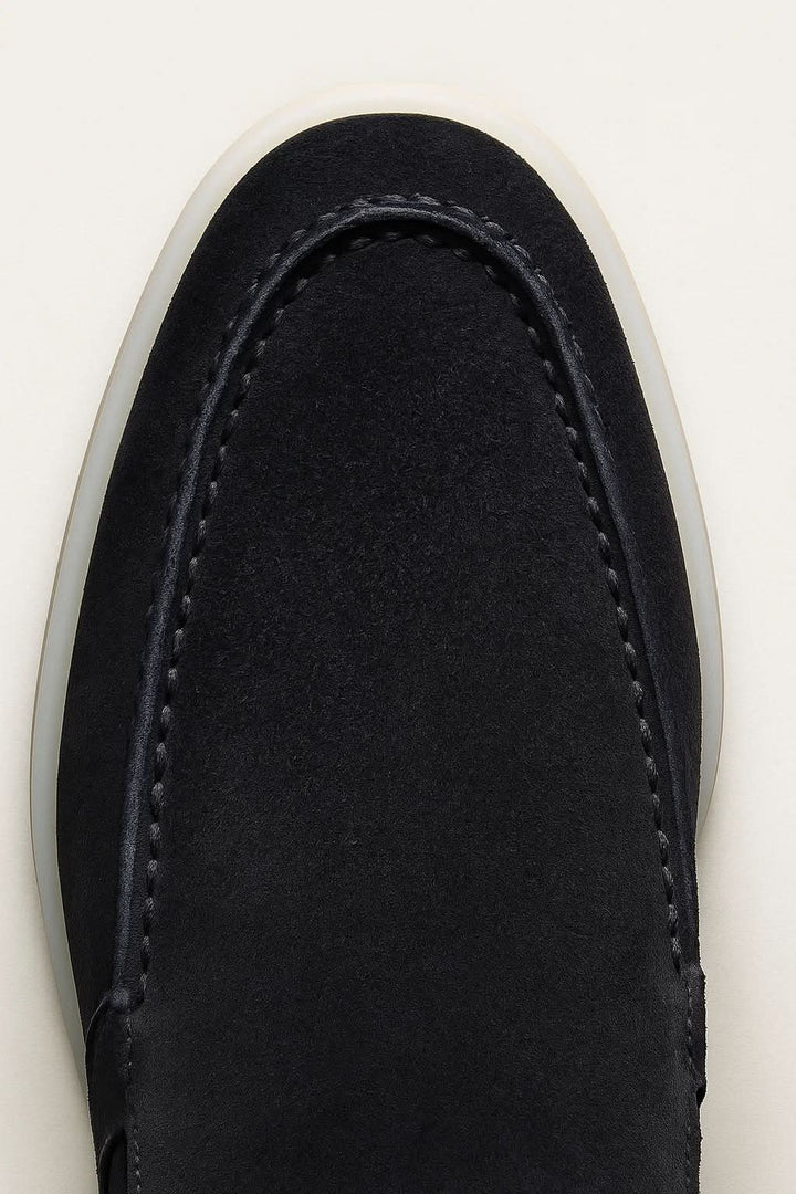 klassisk Suède Loafer marineblå